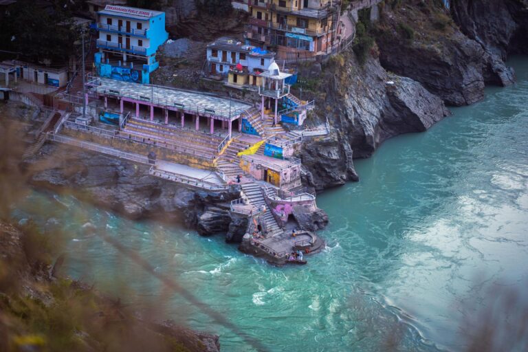village by bhagirathi river in india